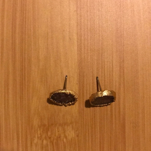 Anthropologie Rose Quartz Gold Color Earrings - Picture 6 of 6